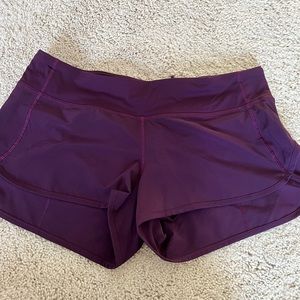 Purple lululemon shorts. Size 8. Worn 2x.